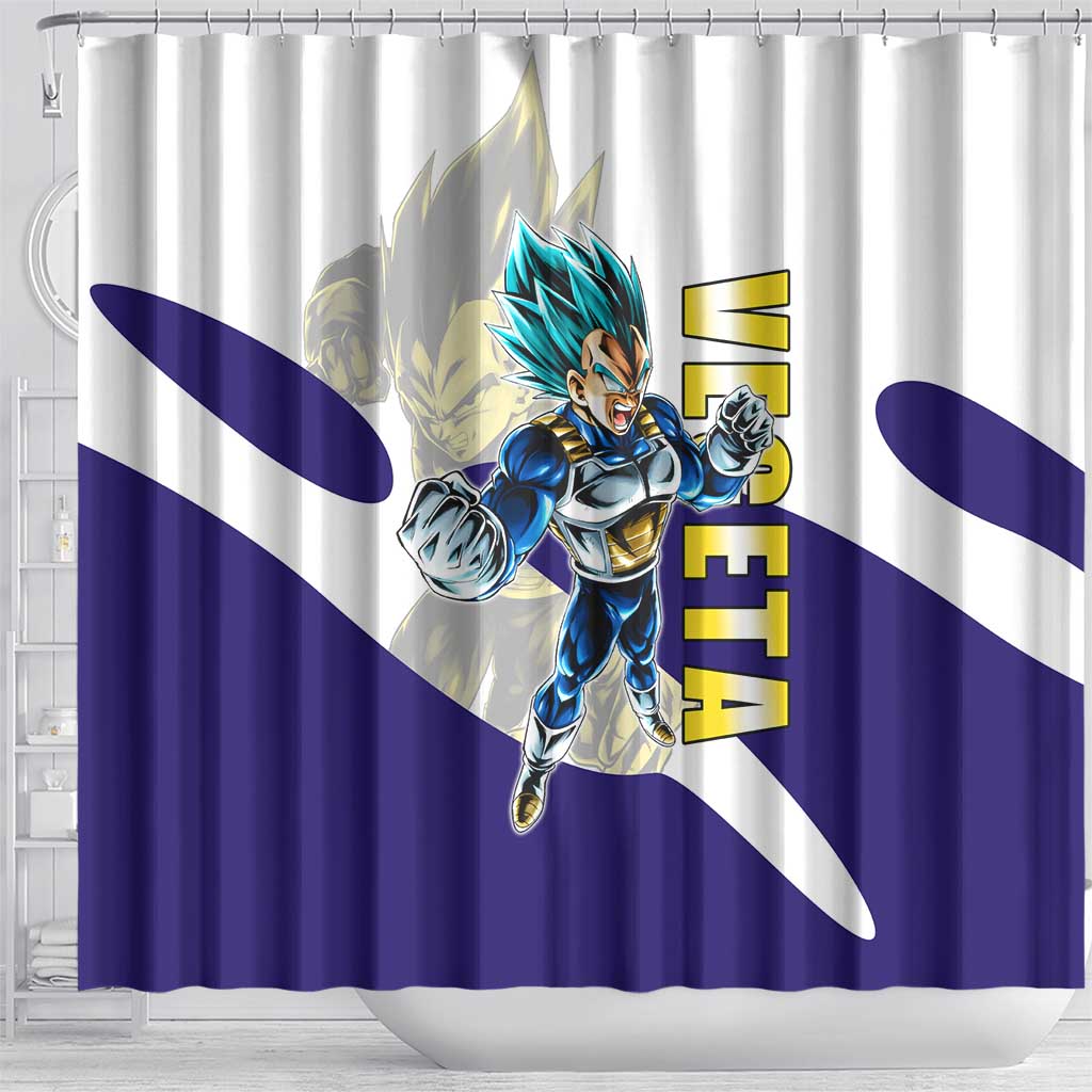 Vegeta Saiyan Warrior Shower Curtain Bold Anime Combat Style