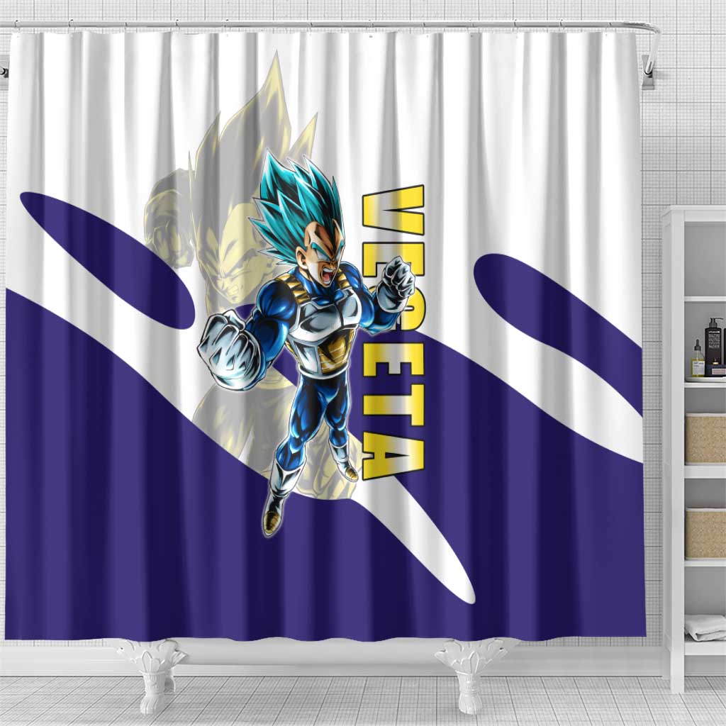 Vegeta Saiyan Warrior Shower Curtain Bold Anime Combat Style
