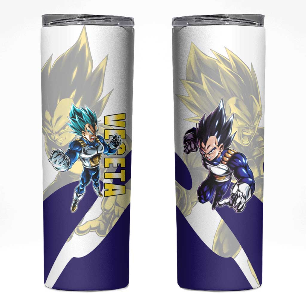 Vegeta Saiyan Warrior Skinny Tumbler Bold Anime Combat Style