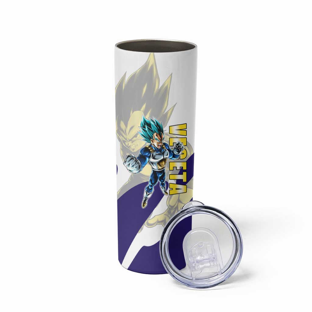 Vegeta Saiyan Warrior Skinny Tumbler Bold Anime Combat Style