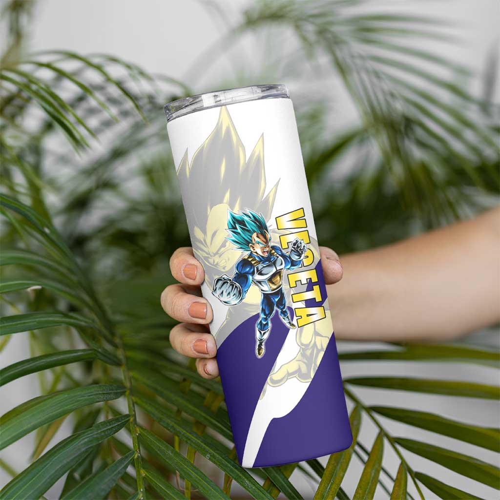 Vegeta Saiyan Warrior Skinny Tumbler Bold Anime Combat Style
