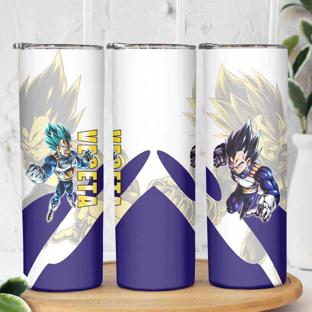 Vegeta Saiyan Warrior Skinny Tumbler Bold Anime Combat Style