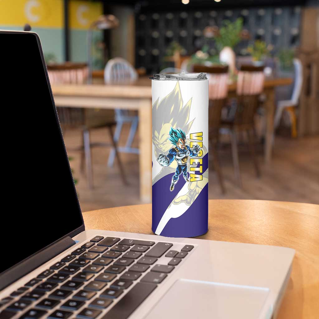 Vegeta Saiyan Warrior Skinny Tumbler Bold Anime Combat Style