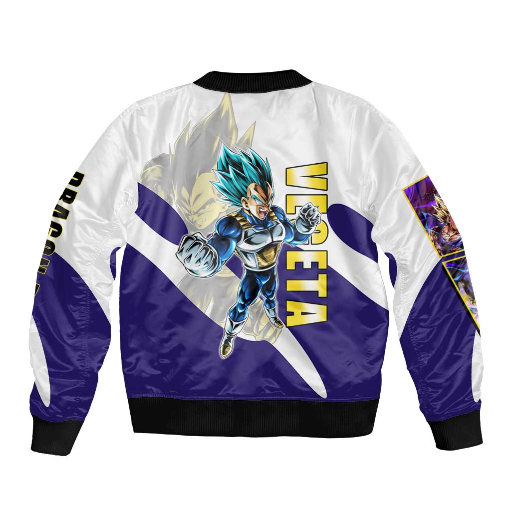 Vegeta Saiyan Warrior Sleeve Zip Bomber Jacket Bold Anime Combat Style