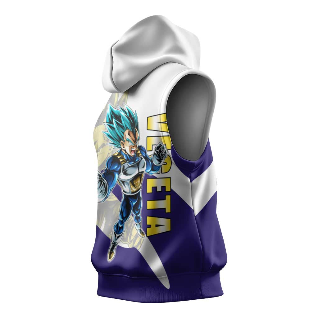 Vegeta Saiyan Warrior Sleeveless Hoodie Bold Anime Combat Style