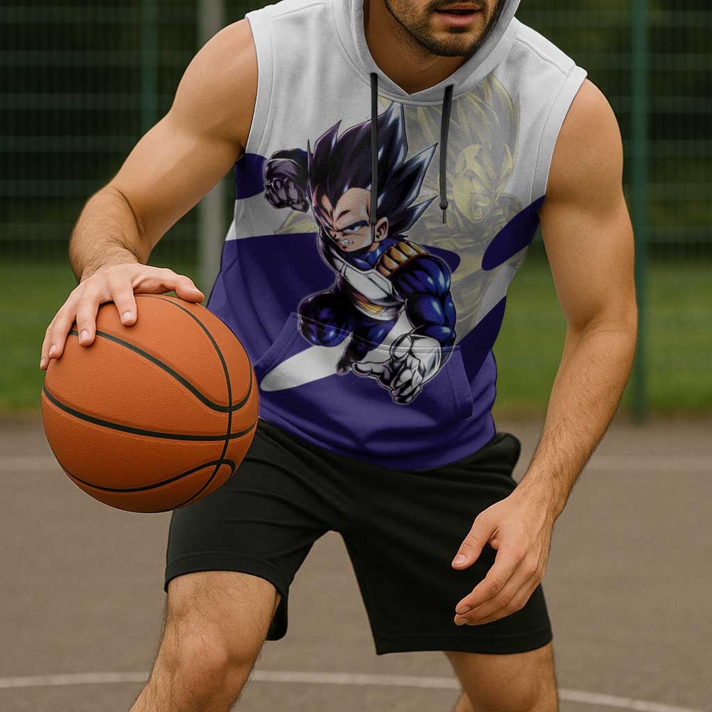 Vegeta Saiyan Warrior Sleeveless Hoodie Bold Anime Combat Style