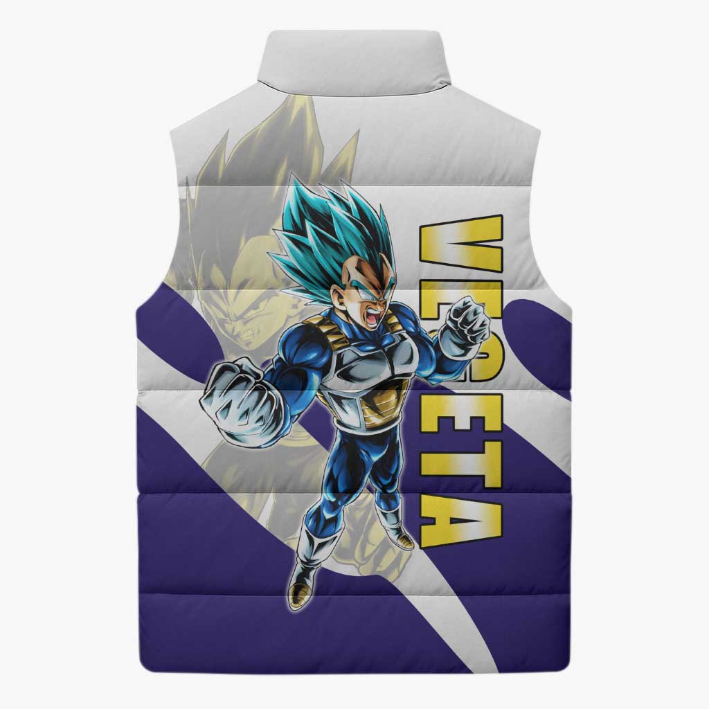 Vegeta Saiyan Warrior Sleeveless Puffer Jacket Bold Anime Combat Style