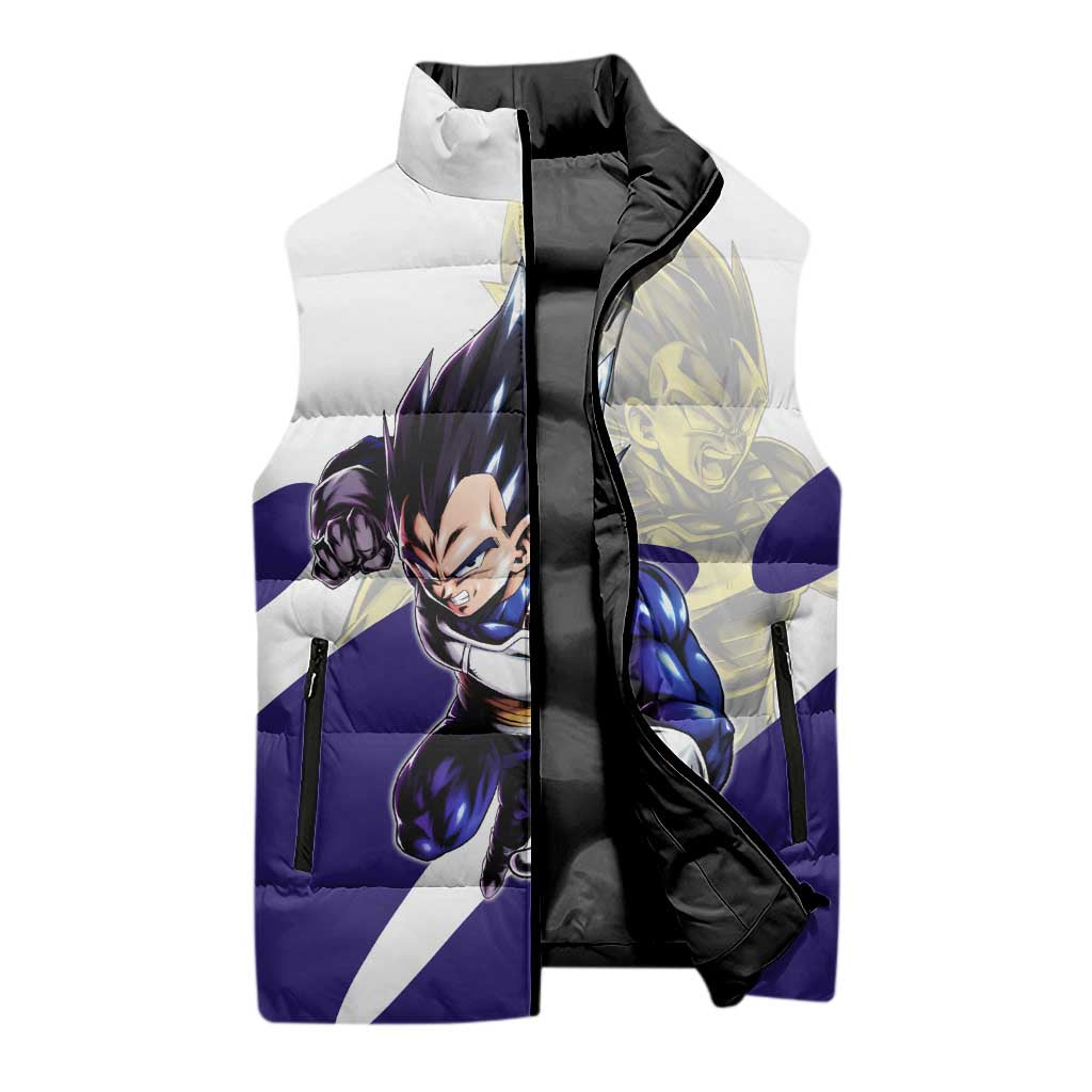 Vegeta Saiyan Warrior Sleeveless Puffer Jacket Bold Anime Combat Style