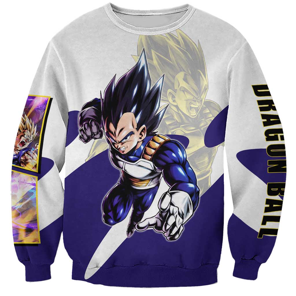Vegeta Saiyan Warrior Sweatshirt Bold Anime Combat Style