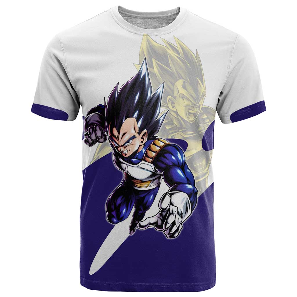 Vegeta Saiyan Warrior T Shirt Bold Anime Combat Style