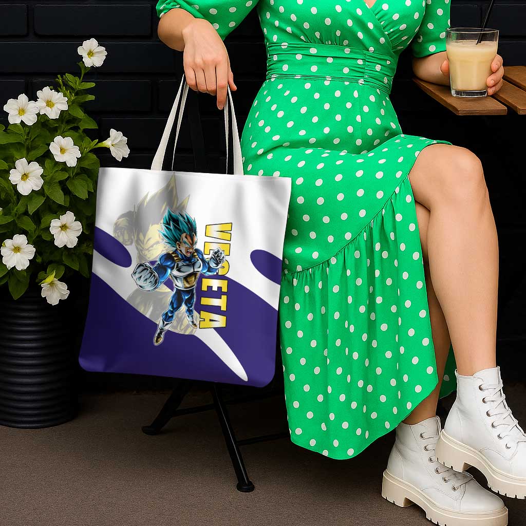 Vegeta Saiyan Warrior Tote Bag Bold Anime Combat Style