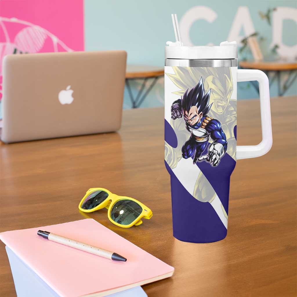 Vegeta Saiyan Warrior Tumbler With Handle Bold Anime Combat Style