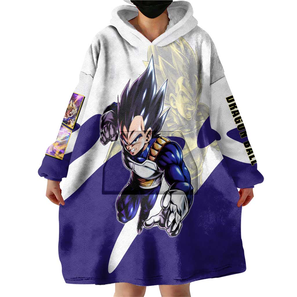 Vegeta Saiyan Warrior Wearable Blanket Hoodie Bold Anime Combat Style