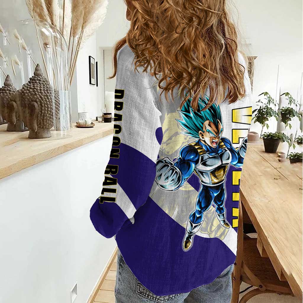 Vegeta Saiyan Warrior Women Casual Shirt Bold Anime Combat Style
