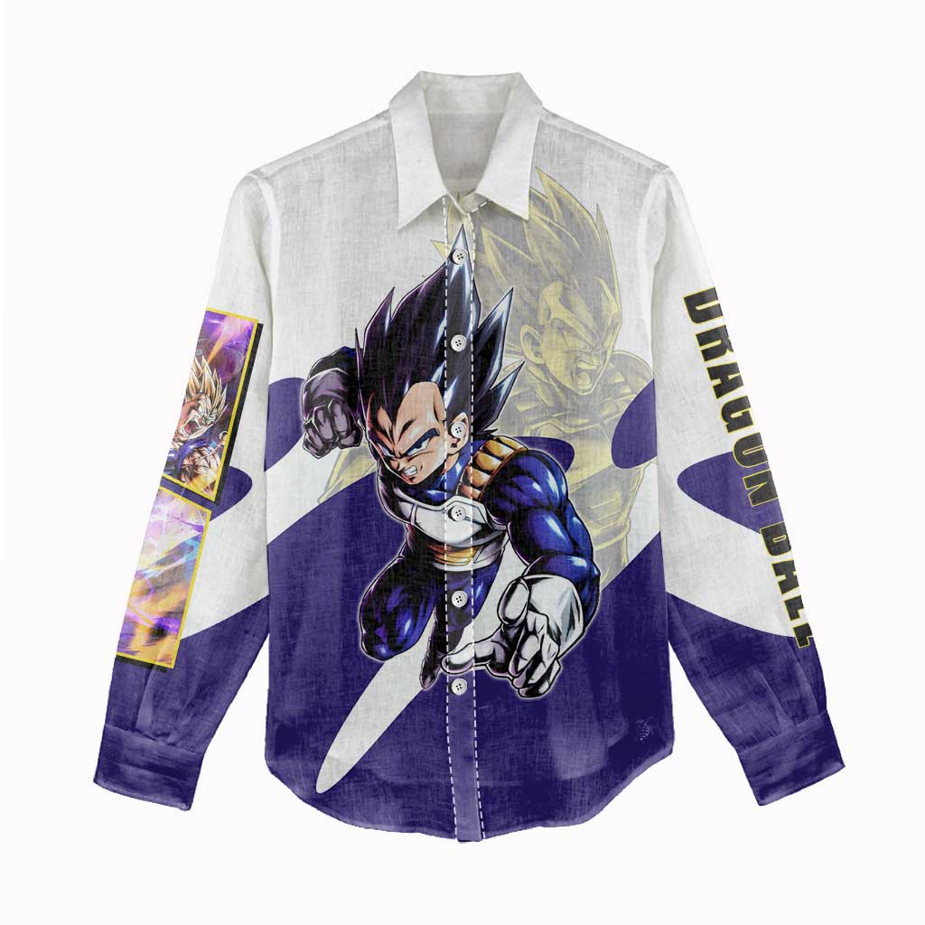 Vegeta Saiyan Warrior Women Casual Shirt Bold Anime Combat Style