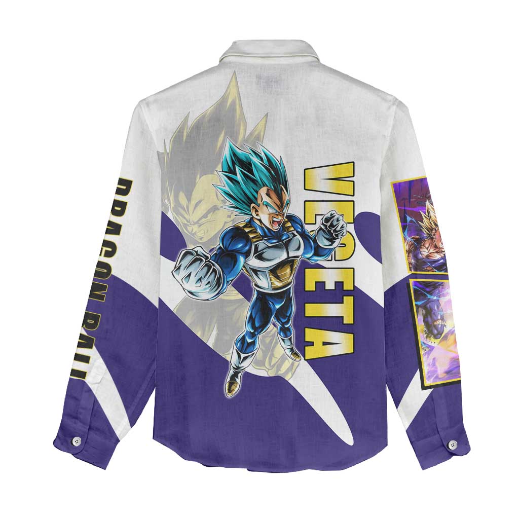 Vegeta Saiyan Warrior Women Casual Shirt Bold Anime Combat Style