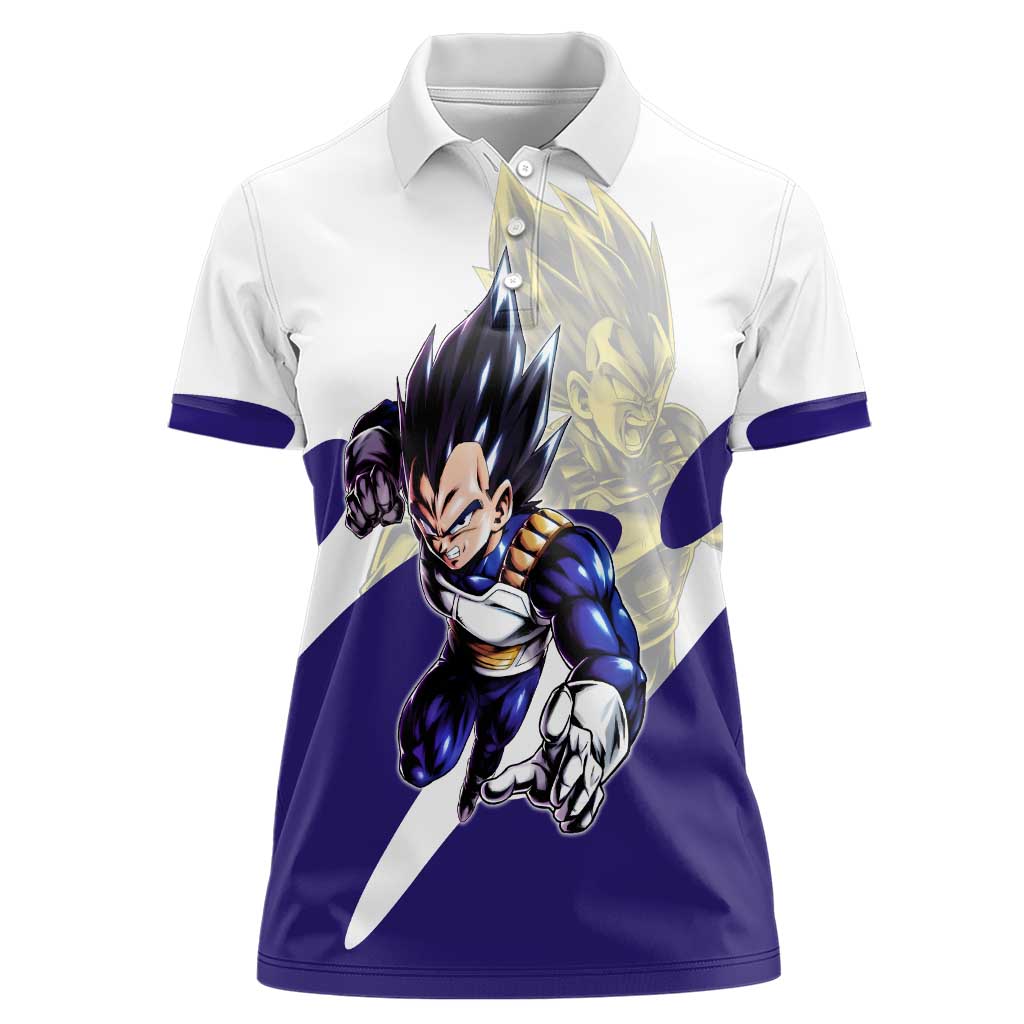 Vegeta Saiyan Warrior Women Polo Shirt Bold Anime Combat Style