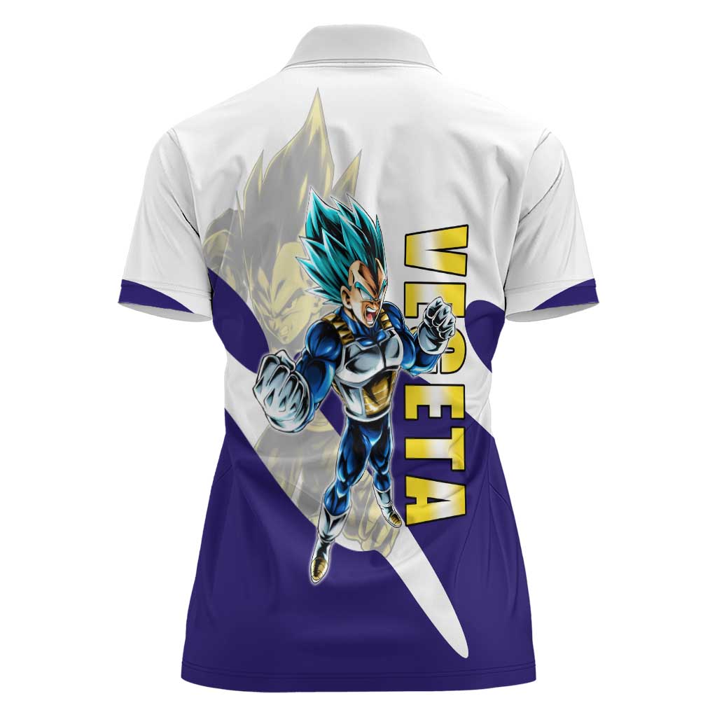 Vegeta Saiyan Warrior Women Polo Shirt Bold Anime Combat Style