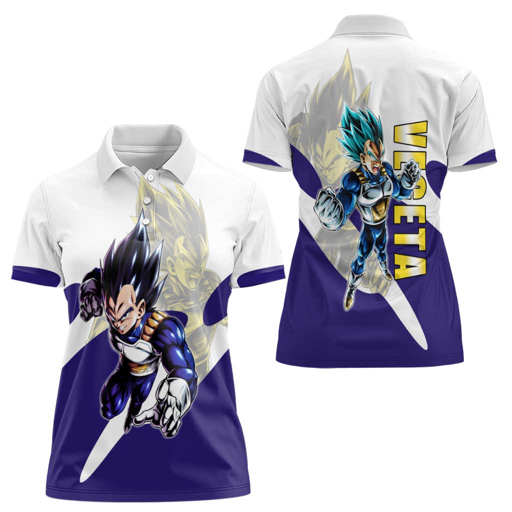 Vegeta Saiyan Warrior Women Polo Shirt Bold Anime Combat Style