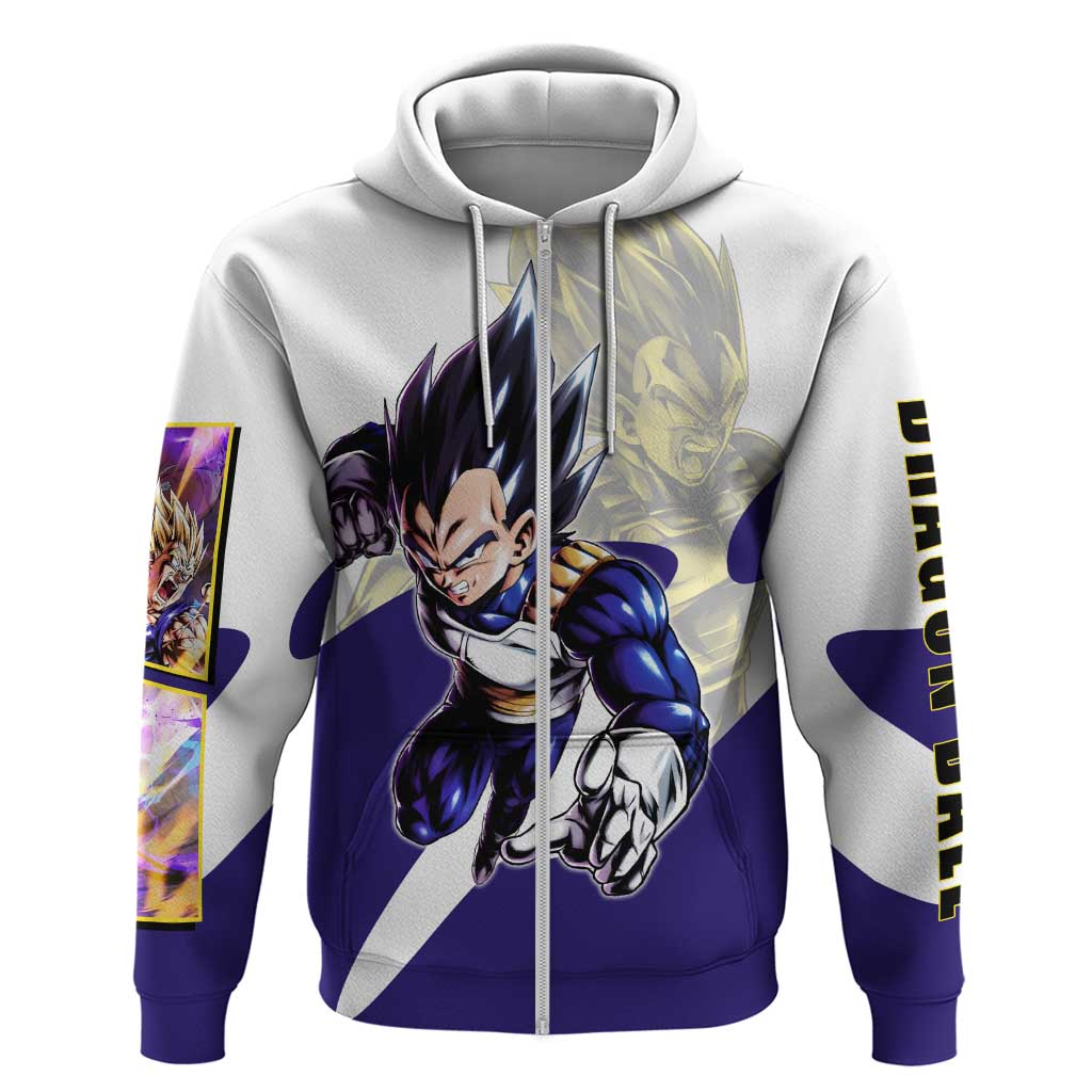 Vegeta Saiyan Warrior Zip Hoodie Bold Anime Combat Style