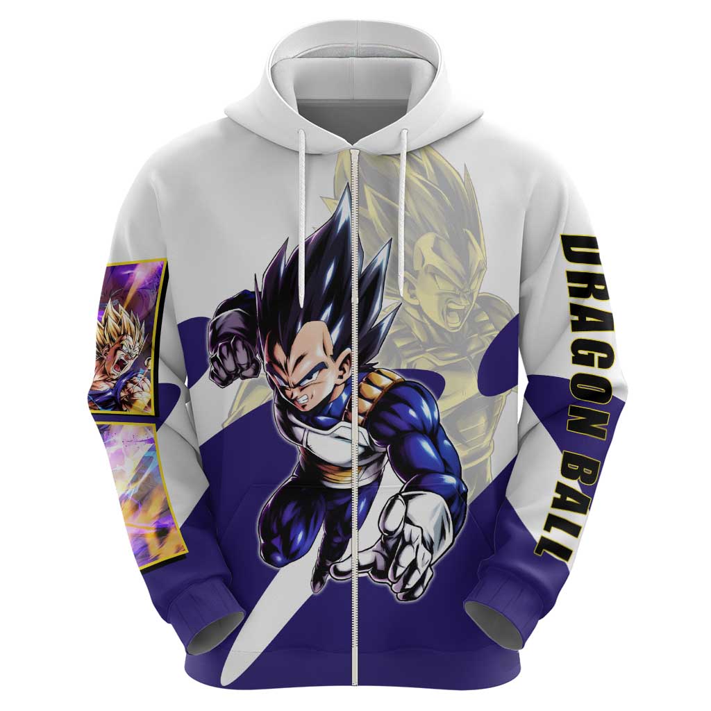 Vegeta Saiyan Warrior Zip Hoodie Bold Anime Combat Style