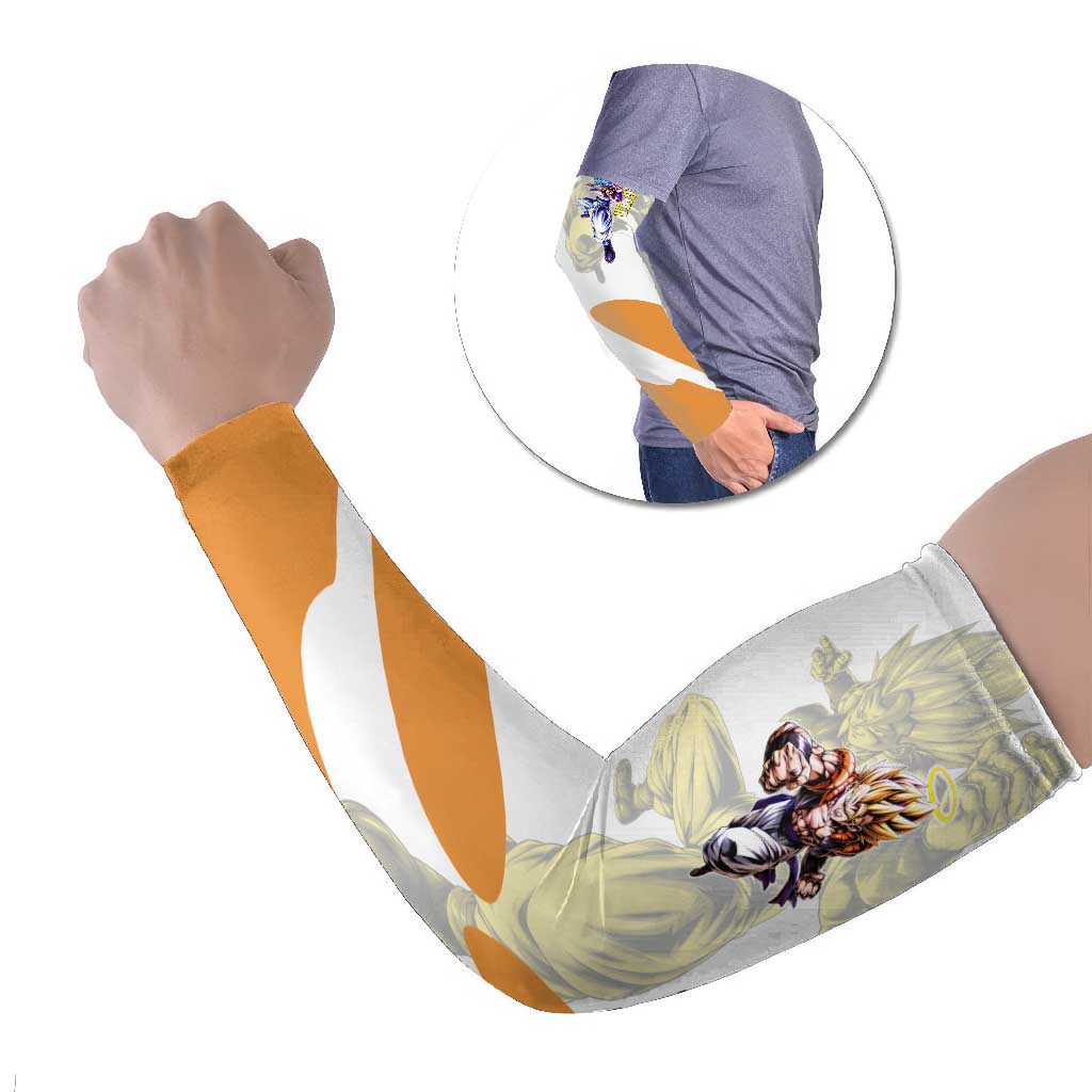 Gogeta Fusion Warrior Arm Sleeves Energetic Anime Combat Style