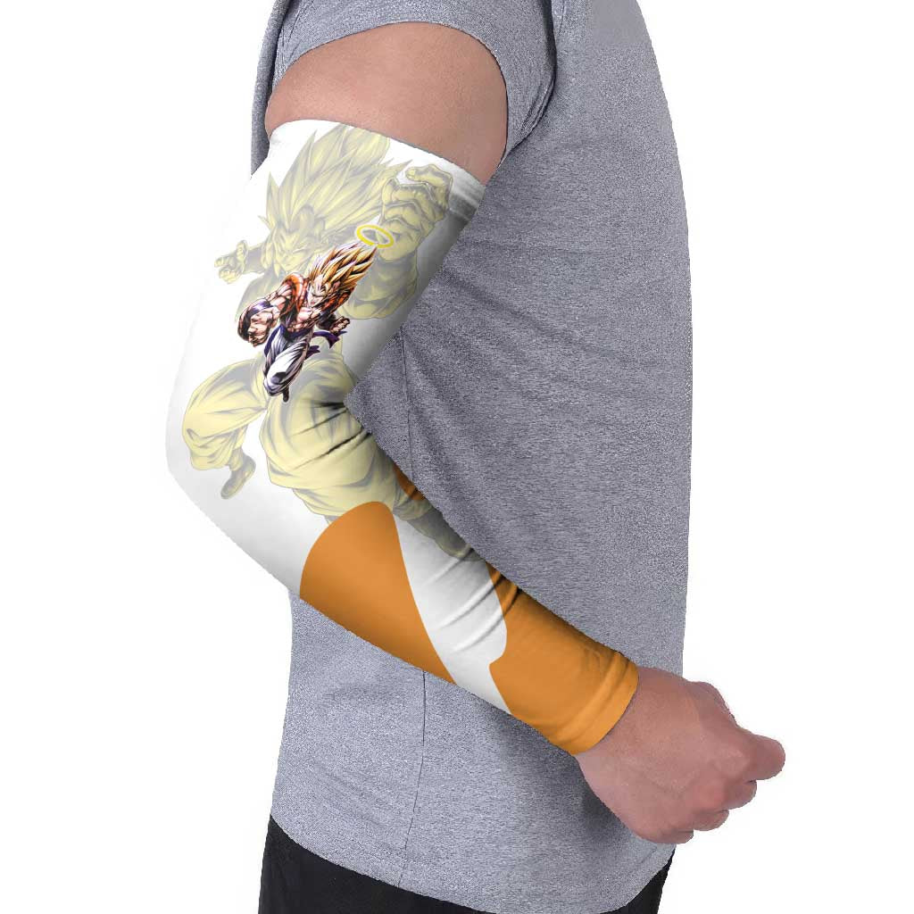 Gogeta Fusion Warrior Arm Sleeves Energetic Anime Combat Style