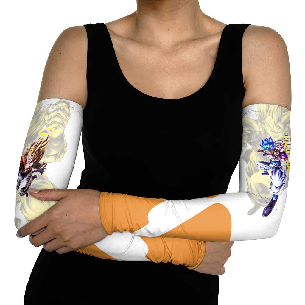 Gogeta Fusion Warrior Arm Sleeves Energetic Anime Combat Style