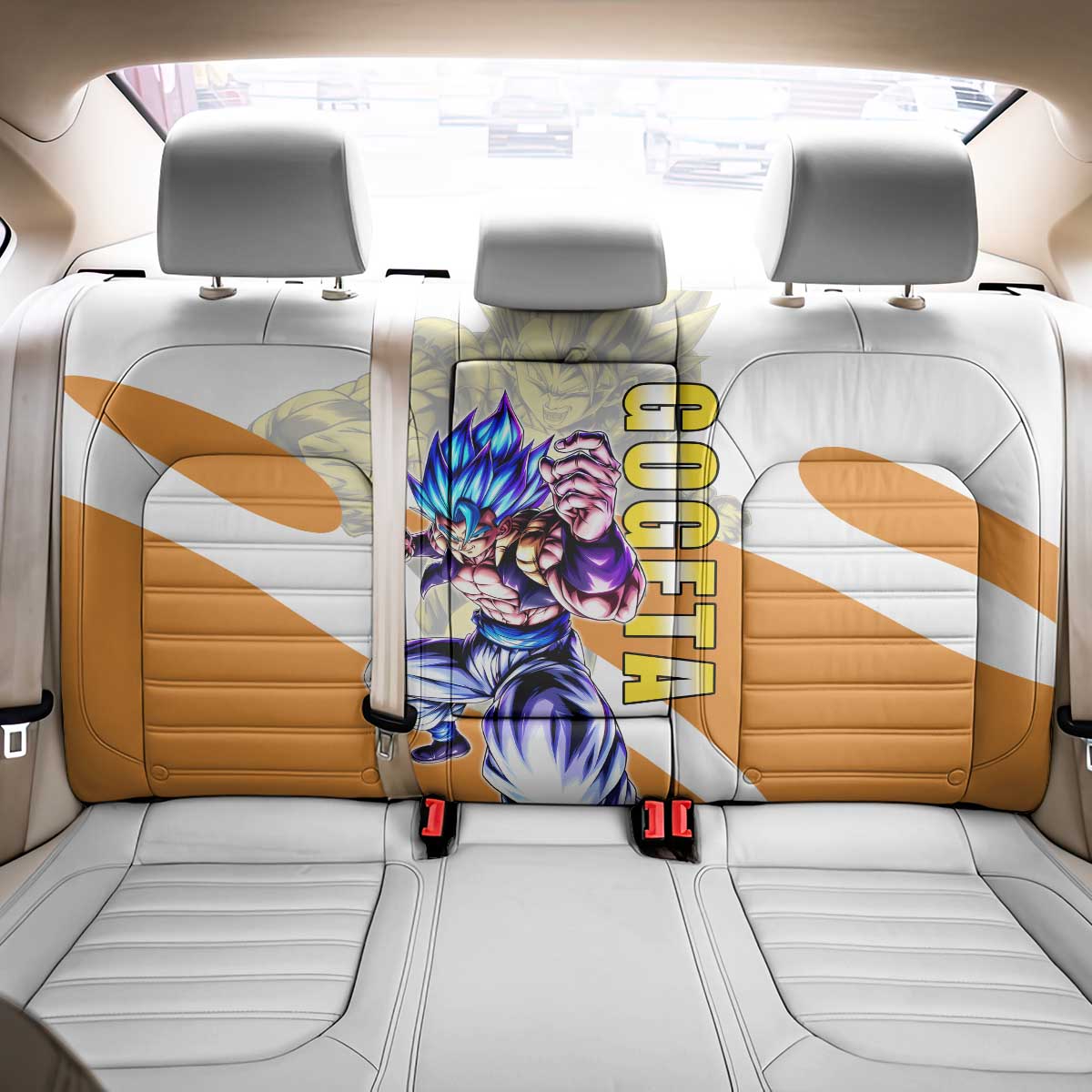 Gogeta Fusion Warrior Back Car Seat Cover Energetic Anime Combat Style