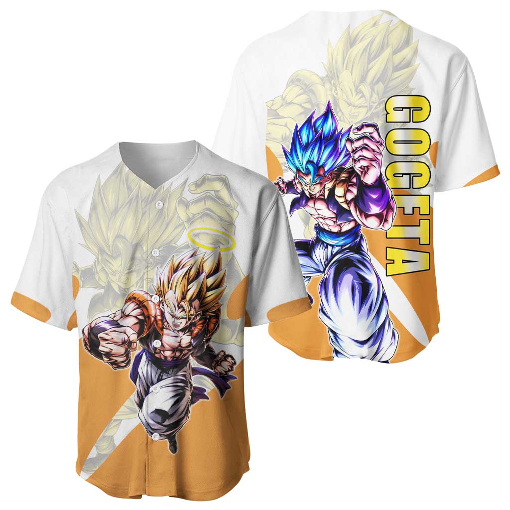 Gogeta Fusion Warrior Baseball Jersey Energetic Anime Combat Style