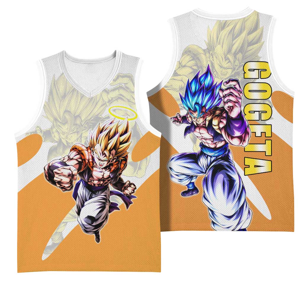 Gogeta Fusion Warrior Basketball Jersey Energetic Anime Combat Style