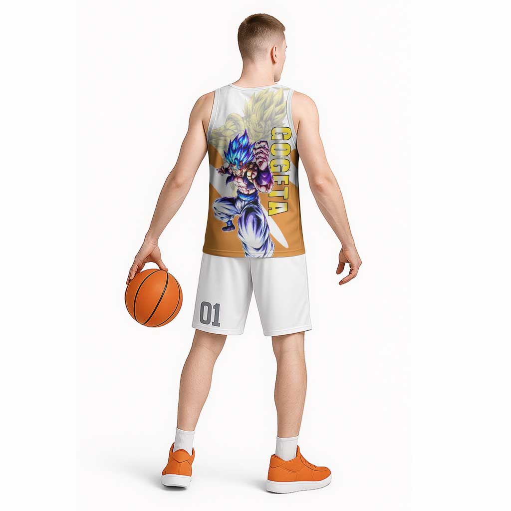 Gogeta Fusion Warrior Basketball Jersey Energetic Anime Combat Style