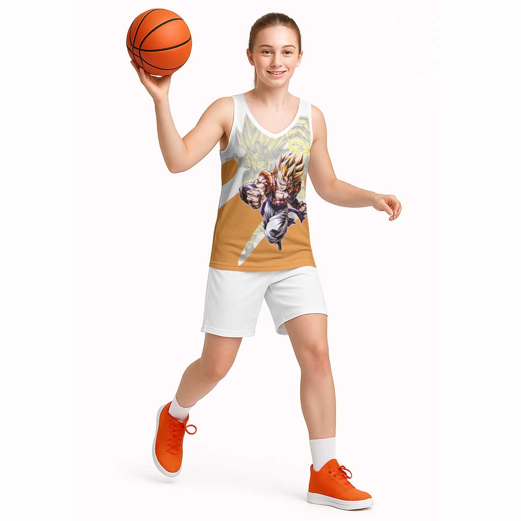 Gogeta Fusion Warrior Basketball Jersey Energetic Anime Combat Style