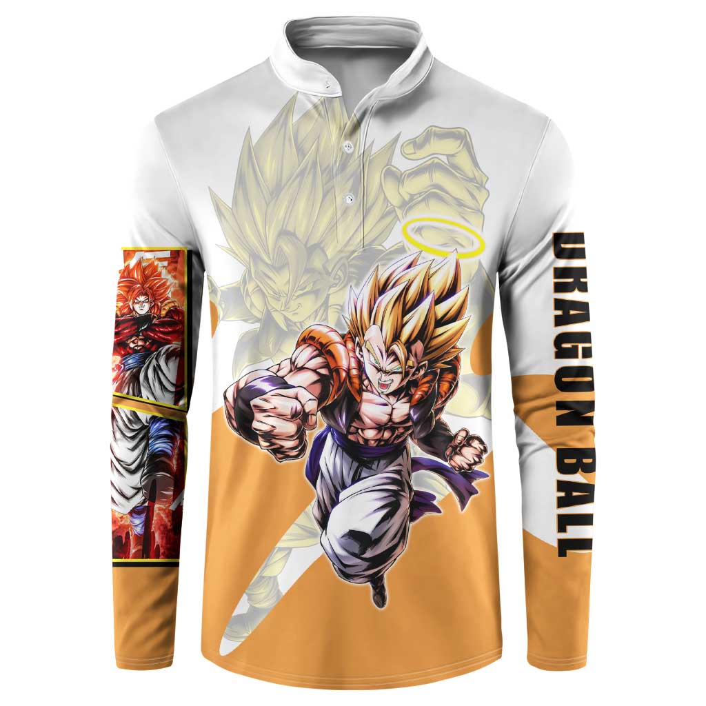 Gogeta Fusion Warrior Button Sweatshirt Energetic Anime Combat Style