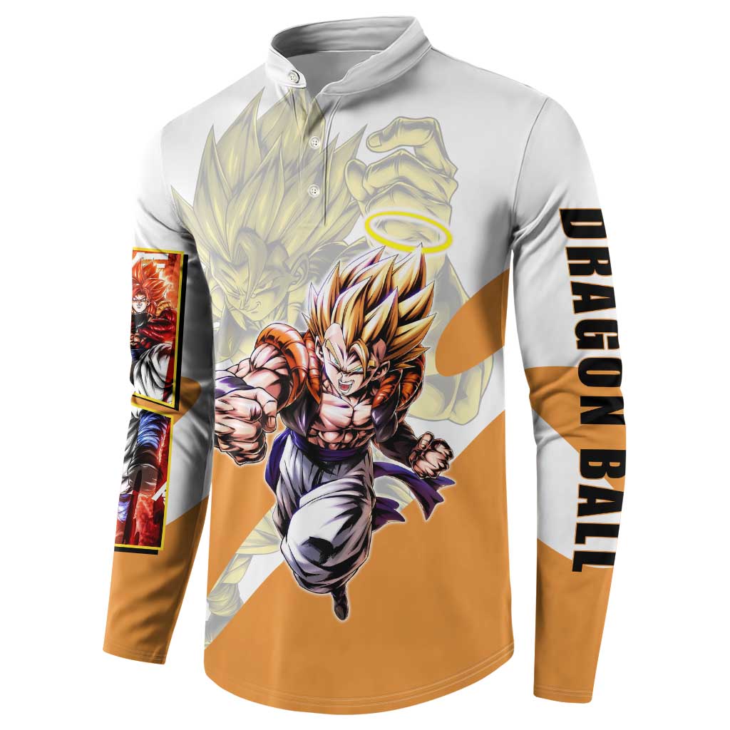 Gogeta Fusion Warrior Button Sweatshirt Energetic Anime Combat Style