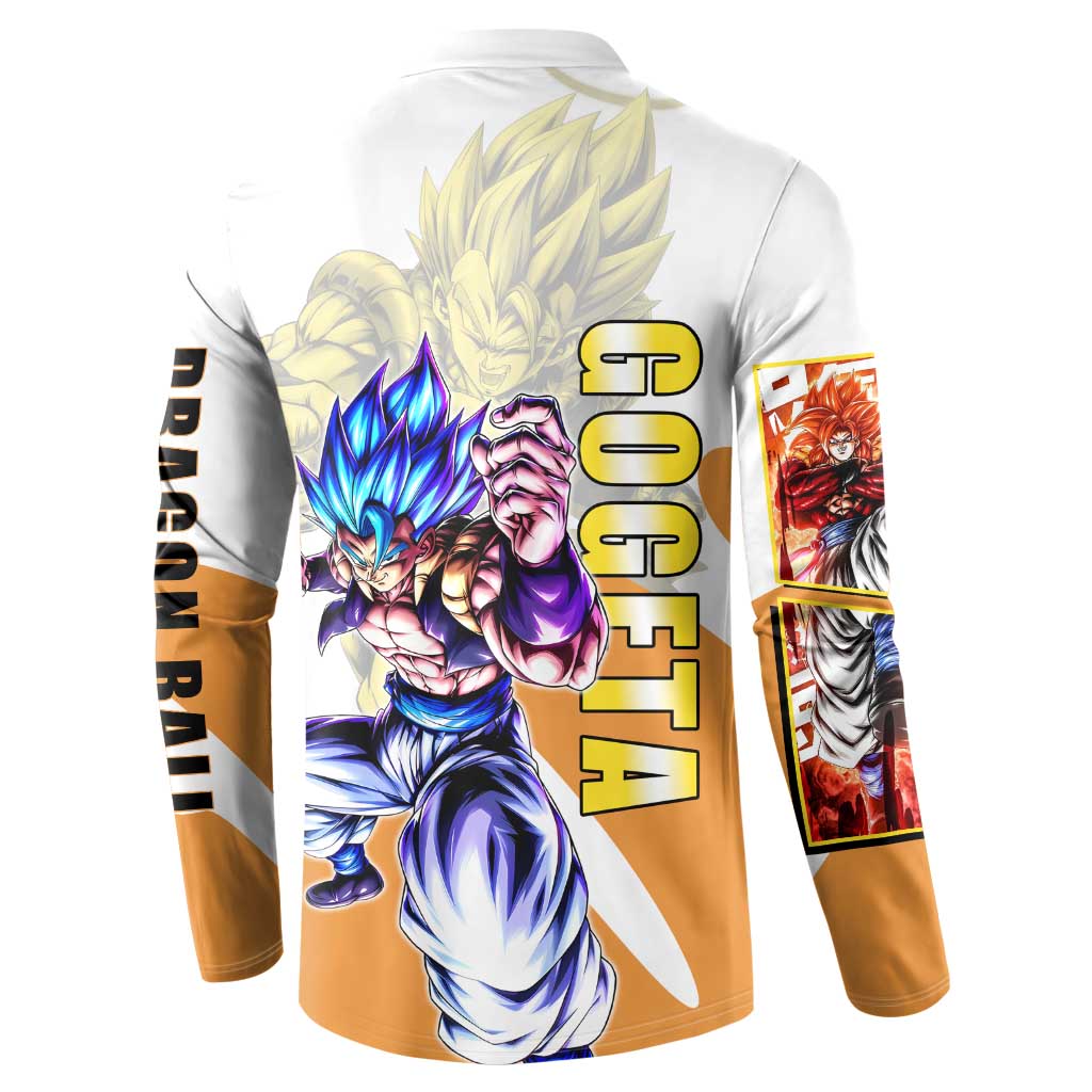 Gogeta Fusion Warrior Button Sweatshirt Energetic Anime Combat Style
