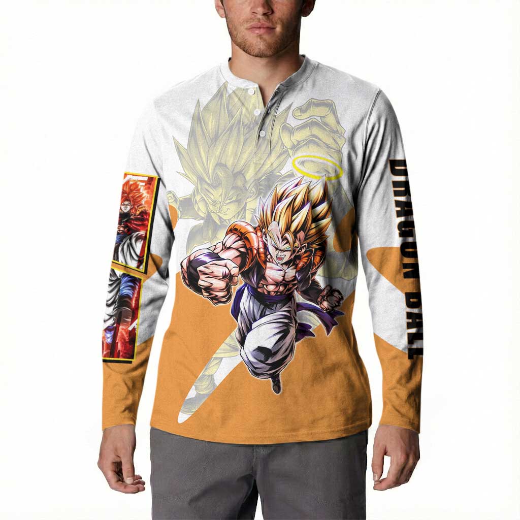 Gogeta Fusion Warrior Button Sweatshirt Energetic Anime Combat Style