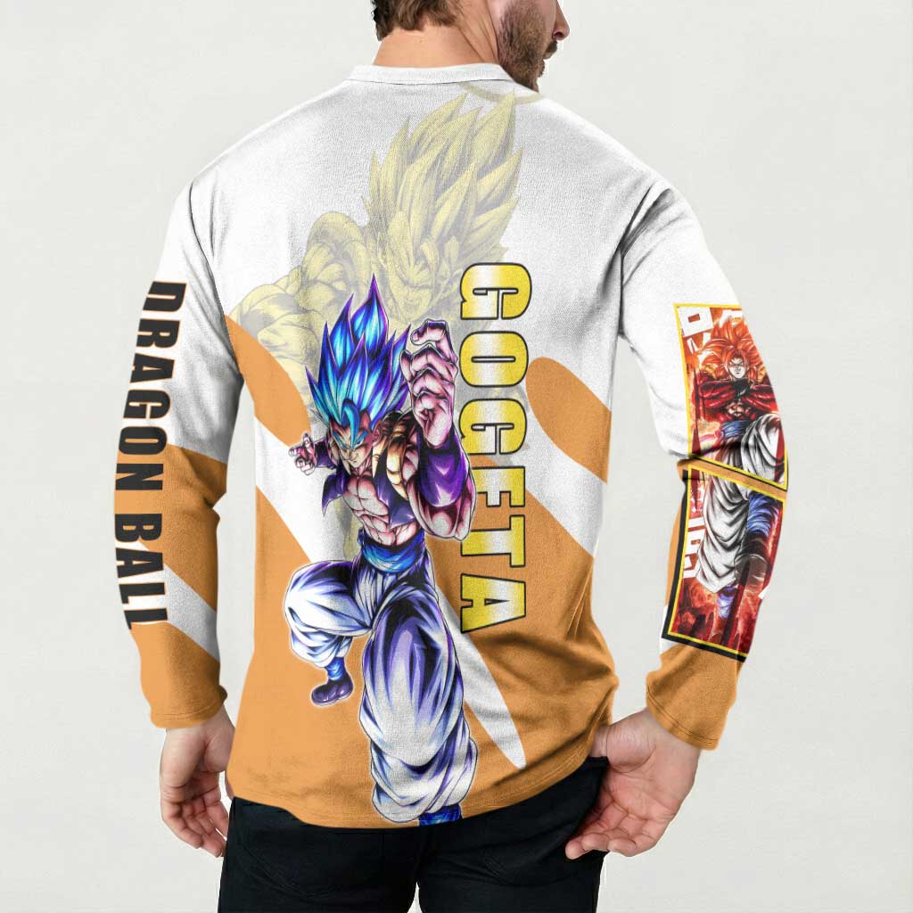 Gogeta Fusion Warrior Button Sweatshirt Energetic Anime Combat Style
