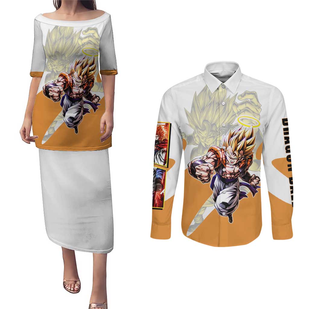 Gogeta Fusion Warrior Couples Matching Puletasi and Long Sleeve Button Shirt Energetic Anime Combat Style