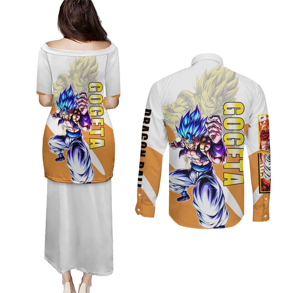 Gogeta Fusion Warrior Couples Matching Puletasi and Long Sleeve Button Shirt Energetic Anime Combat Style