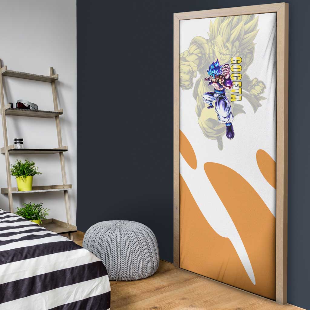 Gogeta Fusion Warrior Door Cover Energetic Anime Combat Style