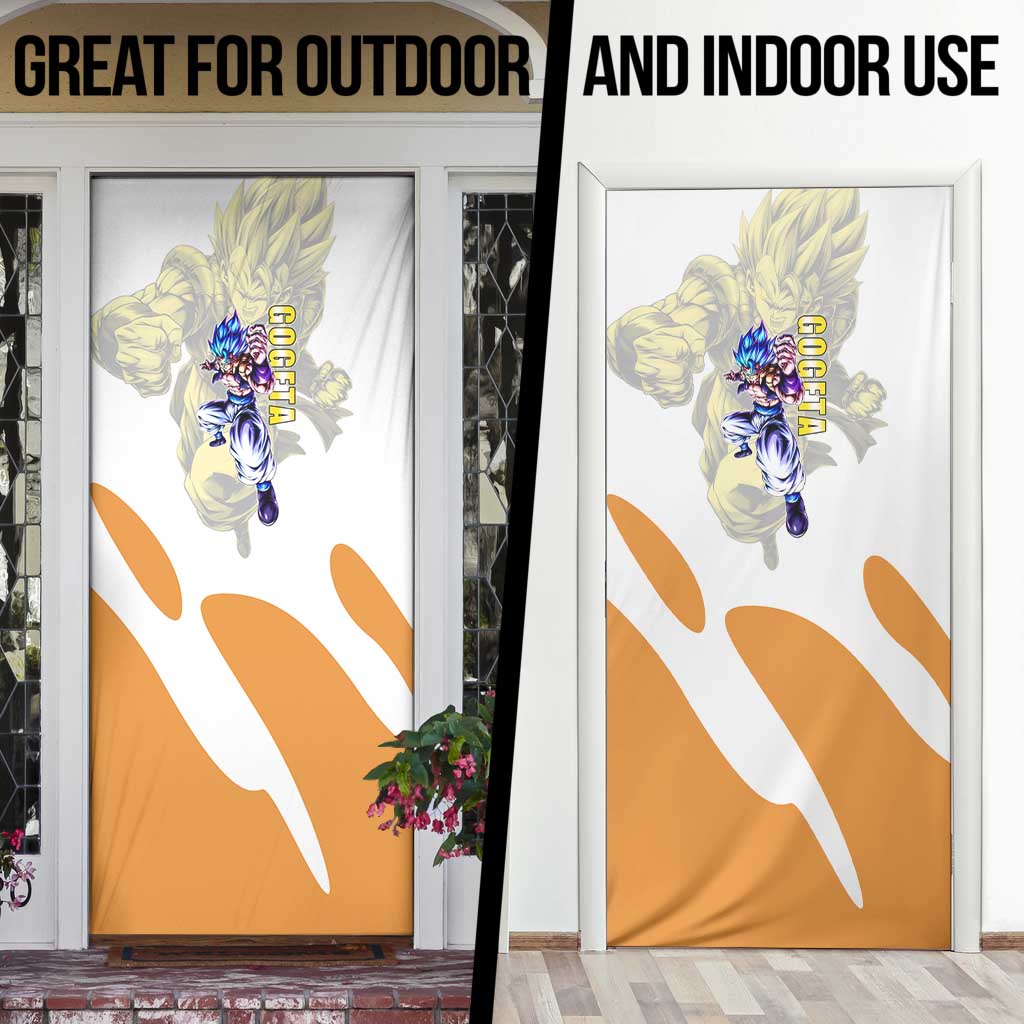 Gogeta Fusion Warrior Door Cover Energetic Anime Combat Style
