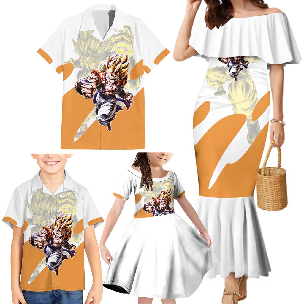 Gogeta Fusion Warrior Family Matching Mermaid Dress and Hawaiian Shirt Energetic Anime Combat Style