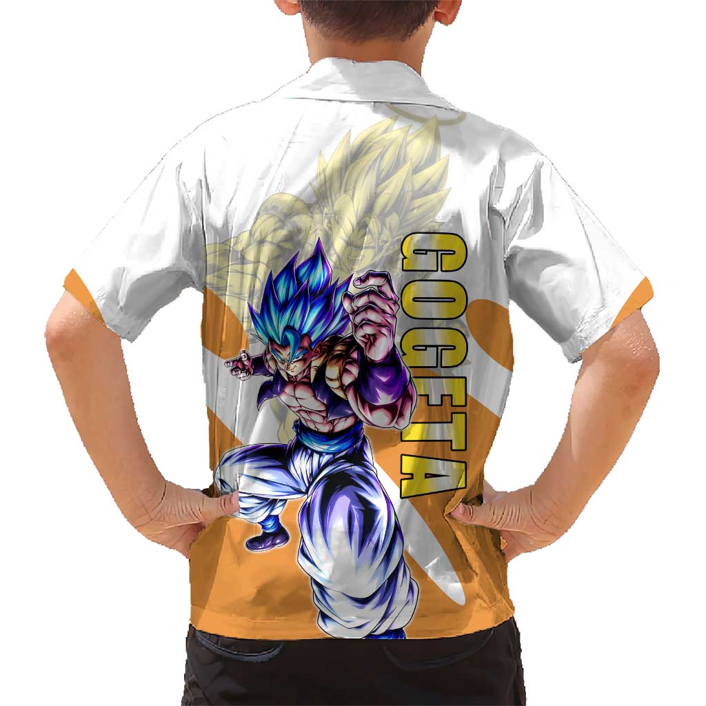 Gogeta Fusion Warrior Family Matching Off Shoulder Short Dress and Hawaiian Shirt Energetic Anime Combat Style