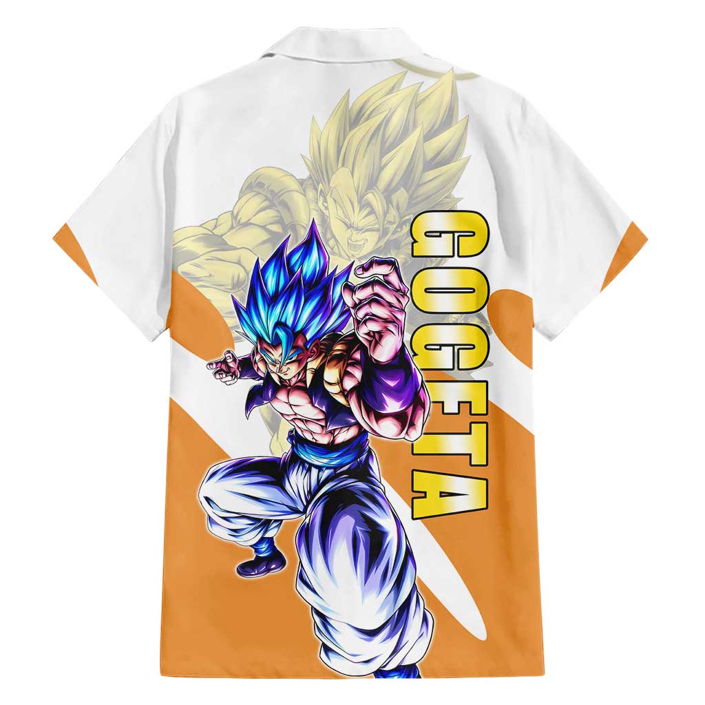 Gogeta Fusion Warrior Family Matching Off Shoulder Short Dress and Hawaiian Shirt Energetic Anime Combat Style