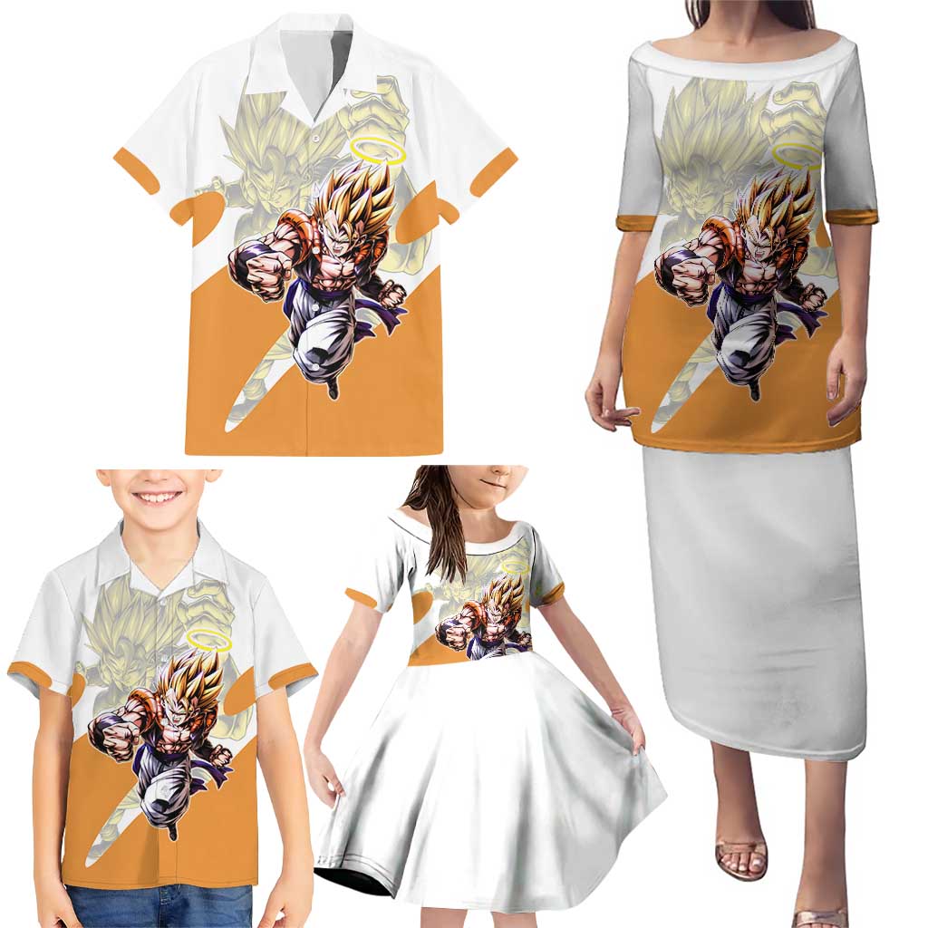 Gogeta Fusion Warrior Family Matching Puletasi and Hawaiian Shirt Energetic Anime Combat Style
