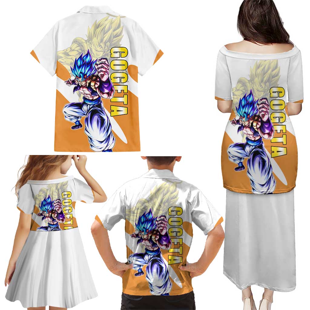 Gogeta Fusion Warrior Family Matching Puletasi and Hawaiian Shirt Energetic Anime Combat Style