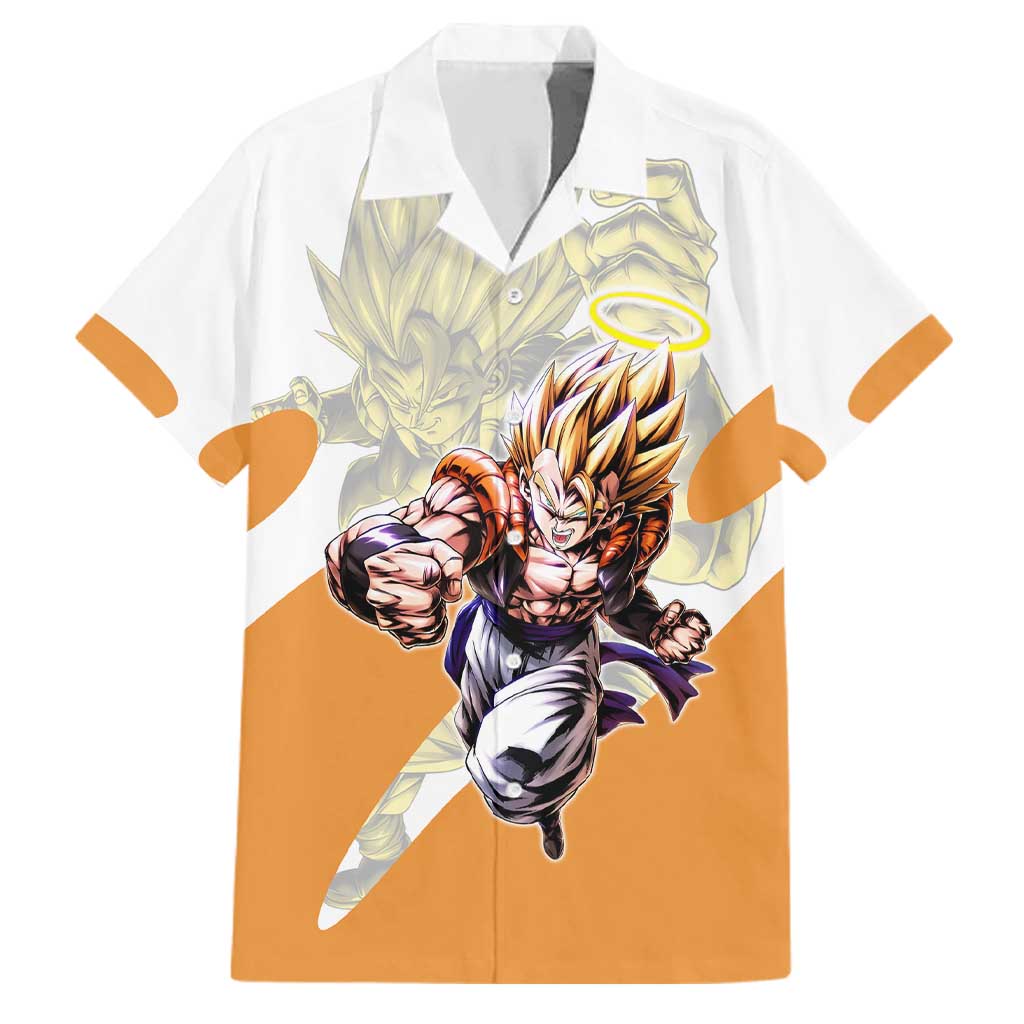 Gogeta Fusion Warrior Family Matching Puletasi and Hawaiian Shirt Energetic Anime Combat Style