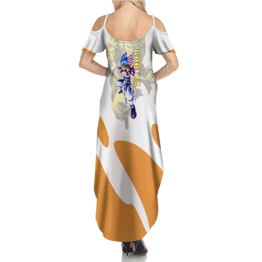 Gogeta Fusion Warrior Family Matching Summer Maxi Dress and Hawaiian Shirt Energetic Anime Combat Style