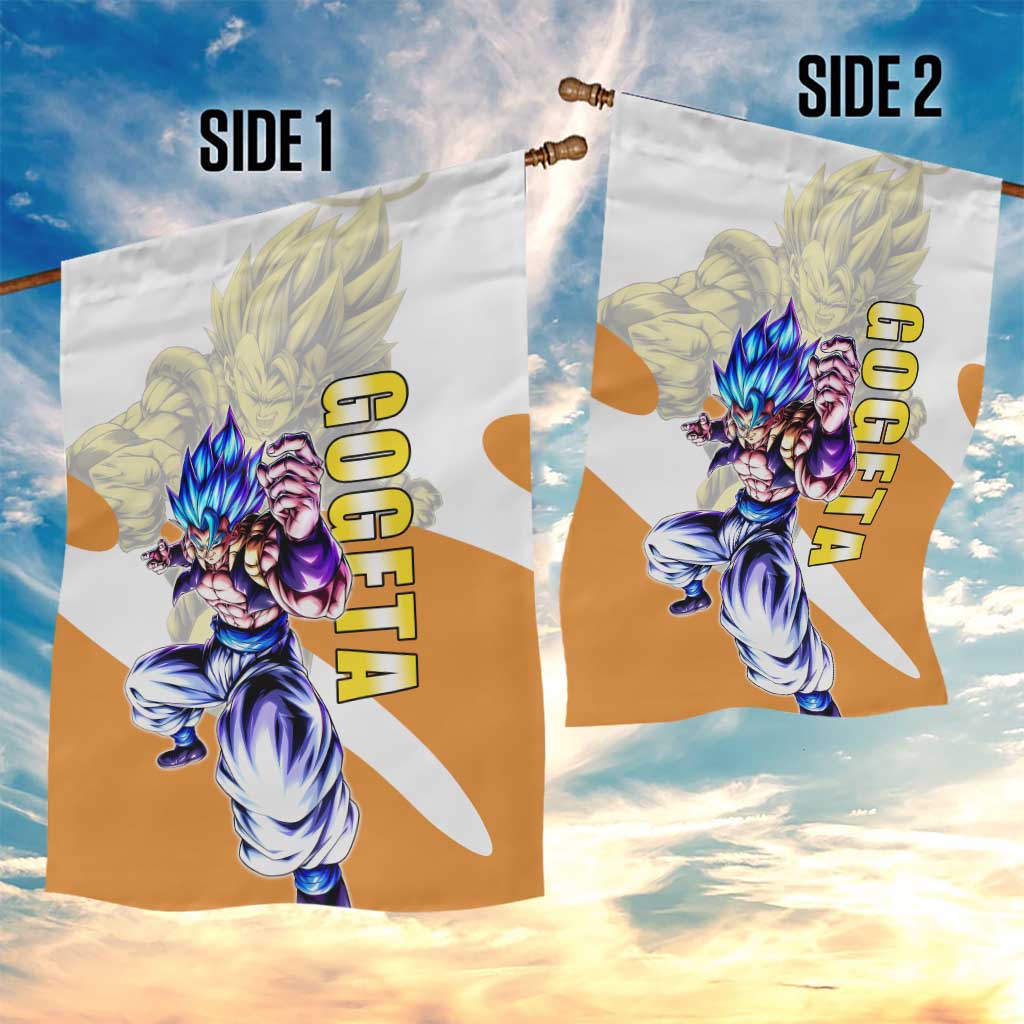 Gogeta Fusion Warrior Garden Flag Energetic Anime Combat Style